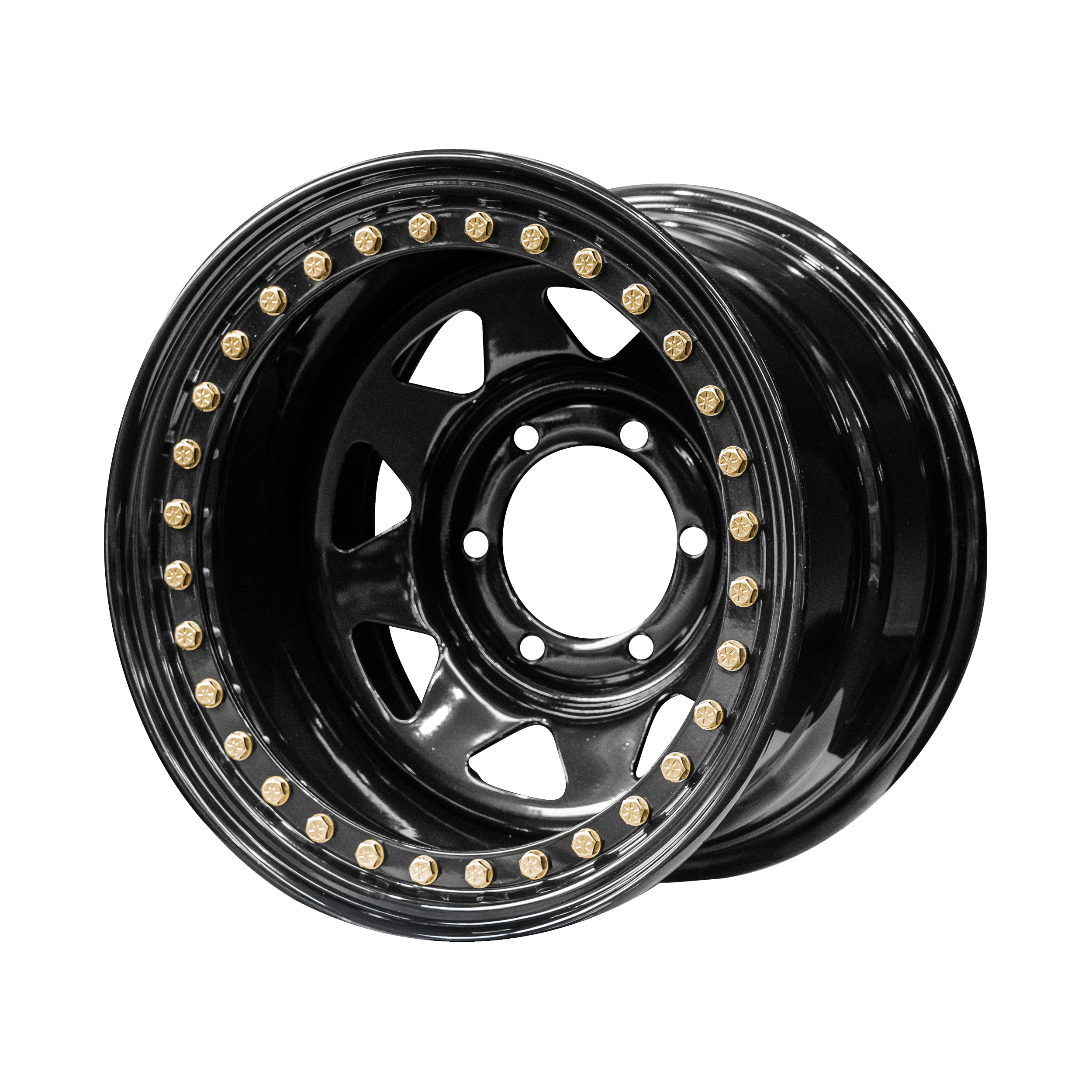 15x10 -44p Genuine Beadlock Triangle Spoke Steel Wheels - Image 2